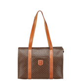 セリーヌ マカダム トートバッグ ブラウン PVC レザー レディース CELINE 【中古】